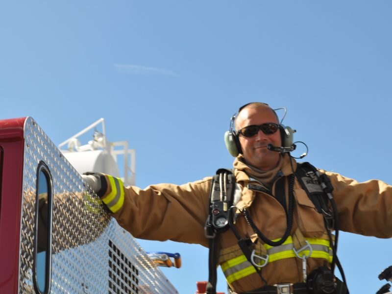 Man in fire fighting gear