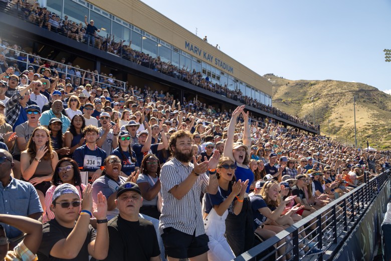 Almost 7,000 Orediggers pack Marv Kay Stadium Sept. 28 for the Homecoming football game