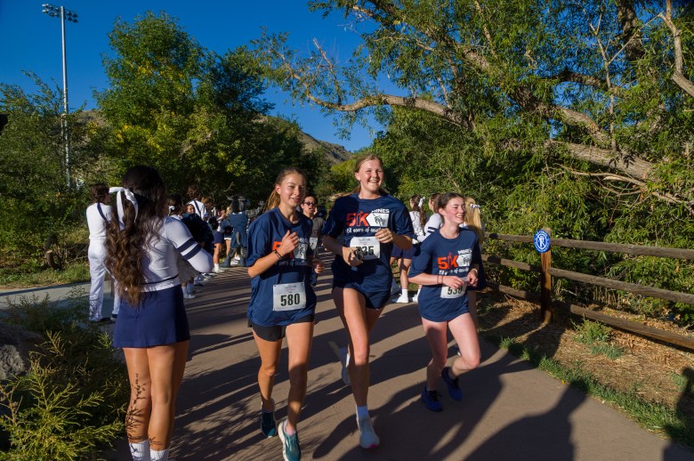 Colorado School of Mines students run in the Sept. 28 Homecoming 5K along Clear Creek.