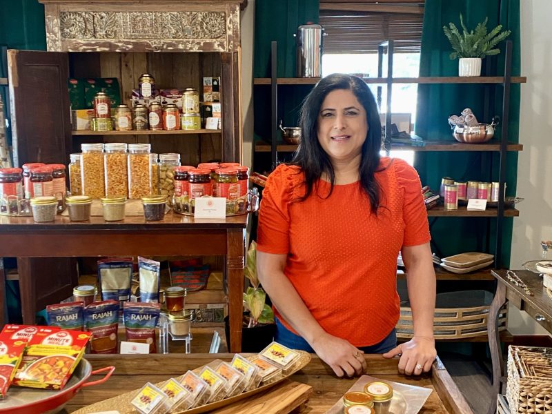 woman standing in shop