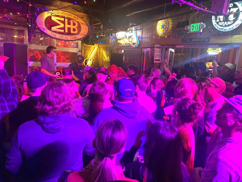 crowd in bar