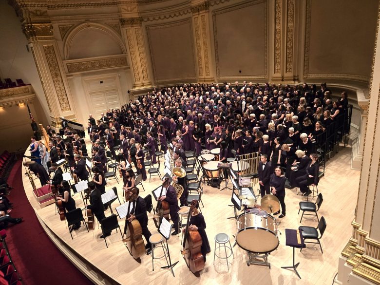mass of people on a stage