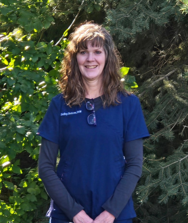 woman in blue scrubs