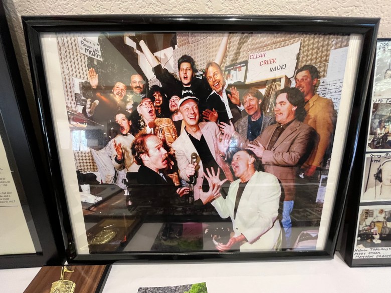 a bunch of people laughing
