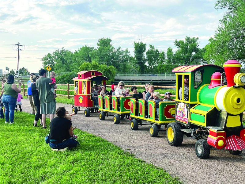 At the Friday Night Market on June 13, kids lined up to get a free train ride. The train will also be at the market on July 11 and Aug. 15.