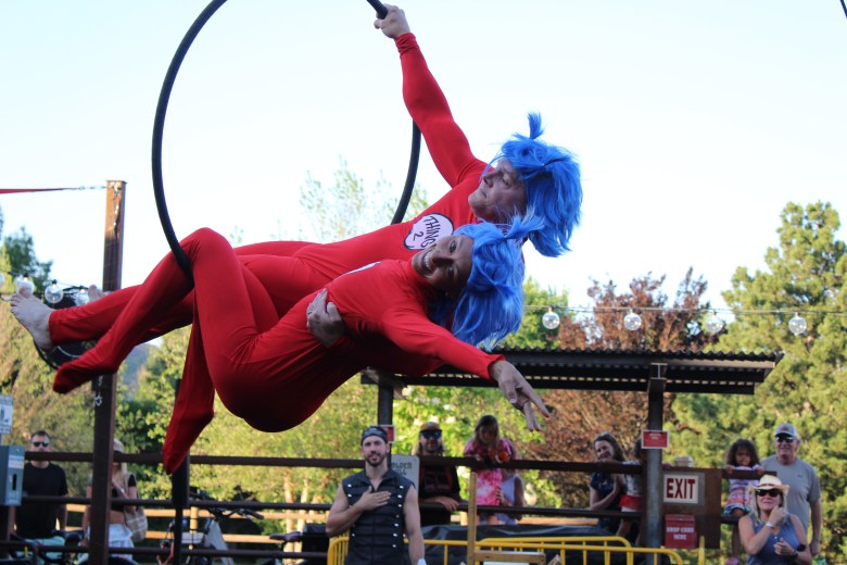 aerialists performing