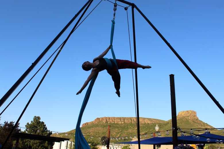 aerialist performing