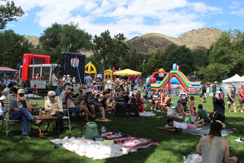 Hundreds of people gather to celebrate Independence Day at Golden's 4th of July Festival at Lions Park.