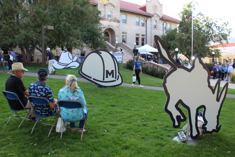 Colorado School of Mines decorates the front lawn of Guggenheim Hall for the Sept. 27 Blaster's Bash event