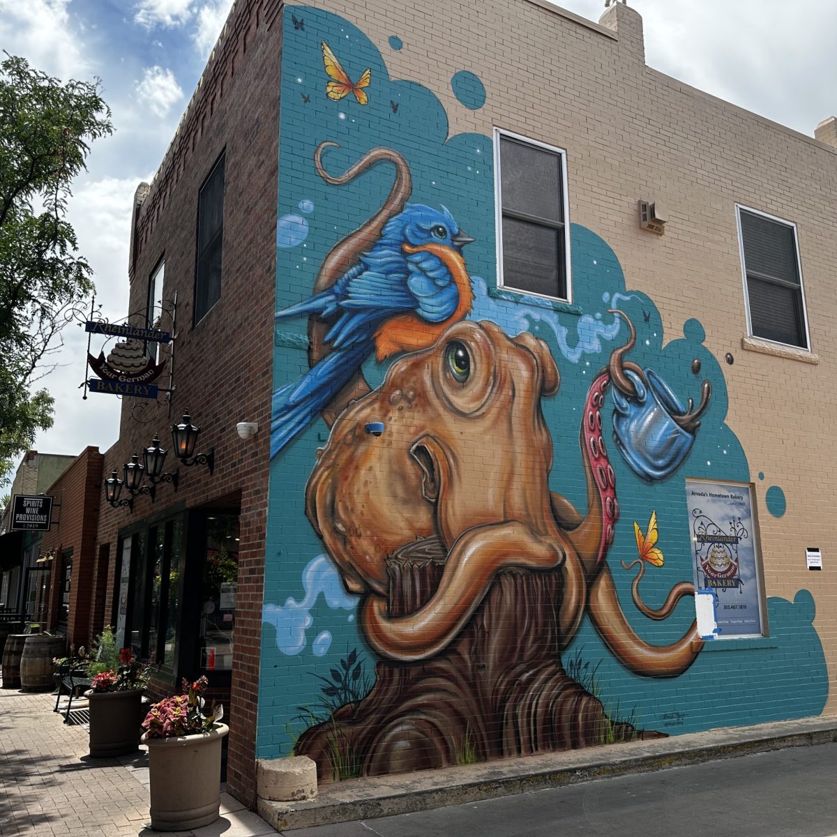 Eclectic octopus mural livens up Rheinlander Bakery’s exterior