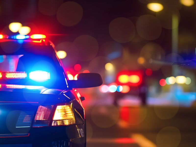 police car at night